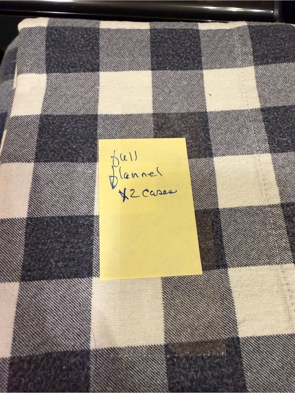 Navy and White Buffalo Check Cotton full size sheet set